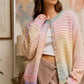 Pastel Striped Button-Down Cardigan