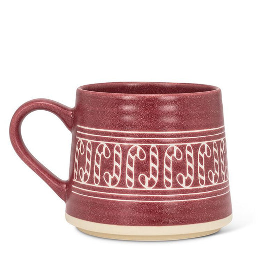 Wide Base Mug With Candy Canes