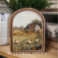 Arch Top Chicken Painting Framed Art     : 6x8"