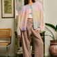 Pastel Striped Button-Down Cardigan