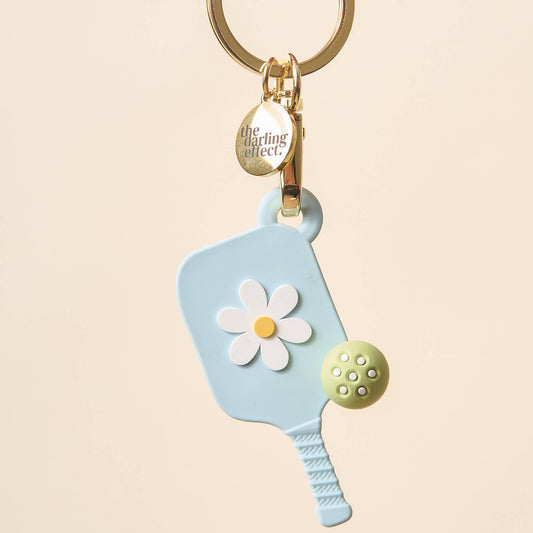 Pickleball Paddle Keychain-Aqua