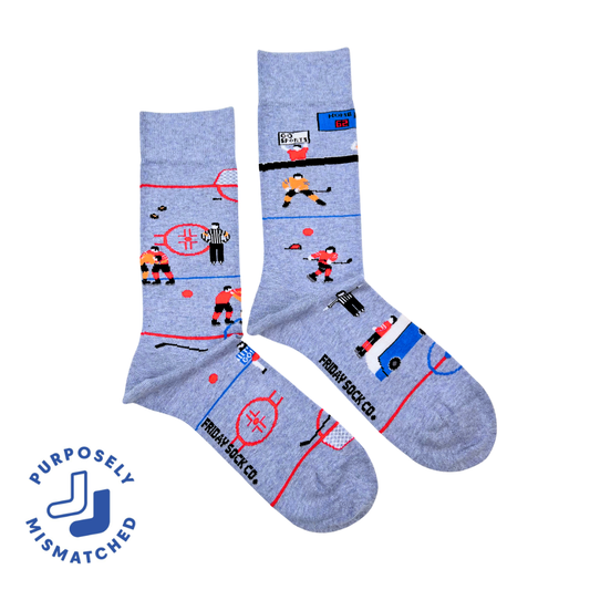 Men’s Funny Hockey Mid-Calf Scene Socks