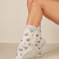 The Floral Grip Sock: Blue Roses