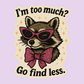 I’m Too Much Raccoon Sticker – Sassy Glitter Sunglasses