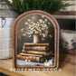 Arch Top Books With Flowers Framed Art      : 6x8"