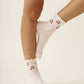 Cherry Ruffle Grip Sock [Baby Pink], Pilates Socks