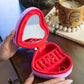 Velvet Jewelry Zip Case / Organizer - Heart Shaped w/ Bow