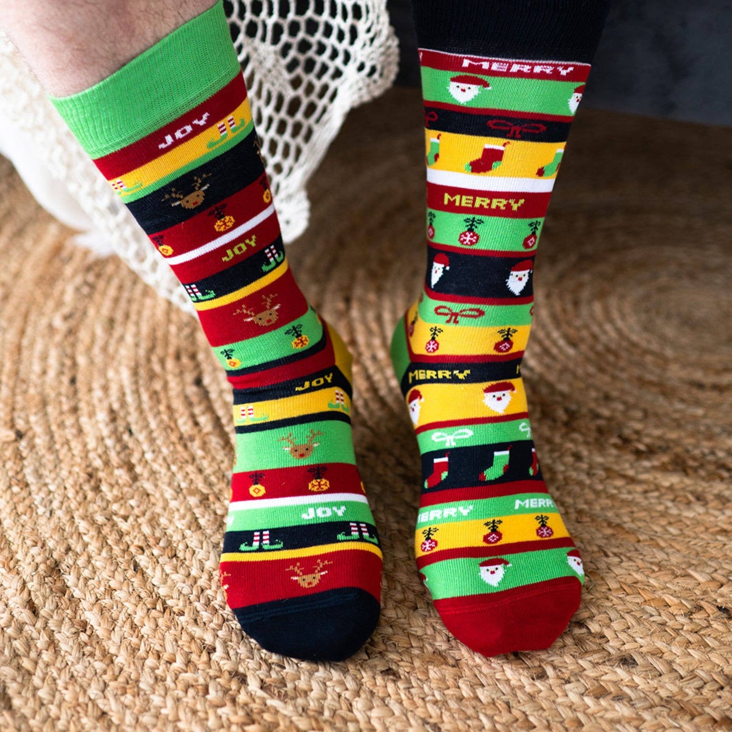 Friday Sock Co. Ugly Christmas Socks Merry & Joy Women's Socks