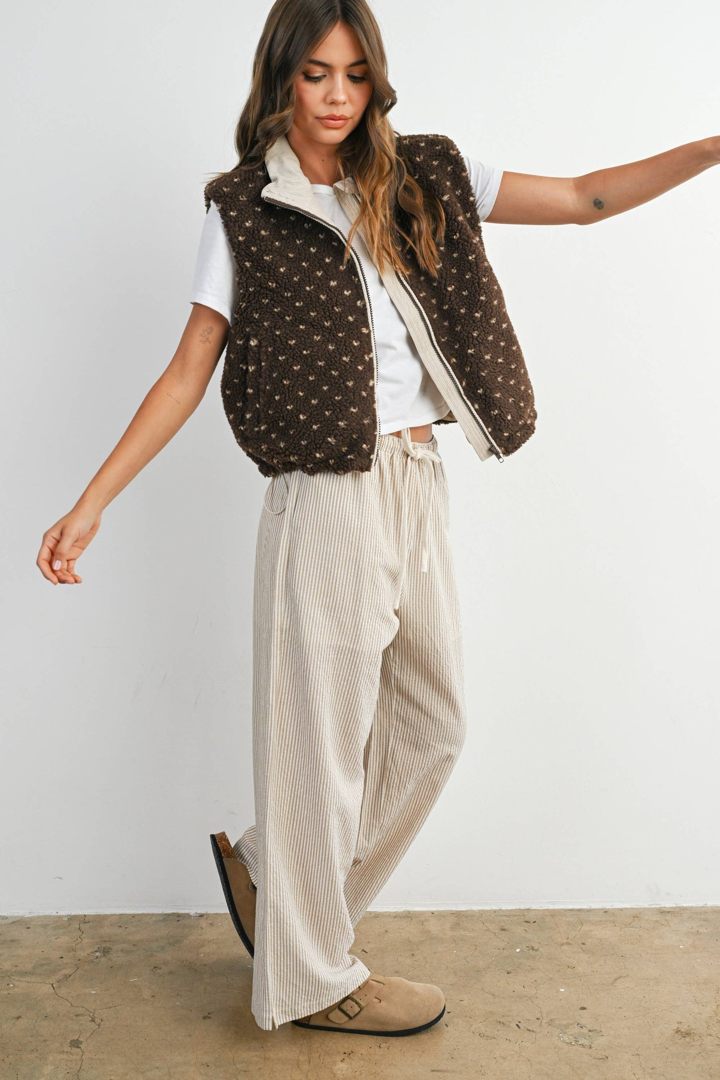 Floral Fleece Sleeveless Vest