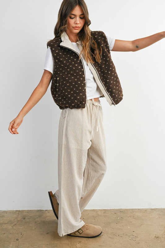Floral Fleece Sleeveless Vest