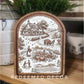 Arch Top Pumpkin Toile Framed Art     : 6x8"