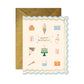 Birthday Icons Scallop Greeting Card