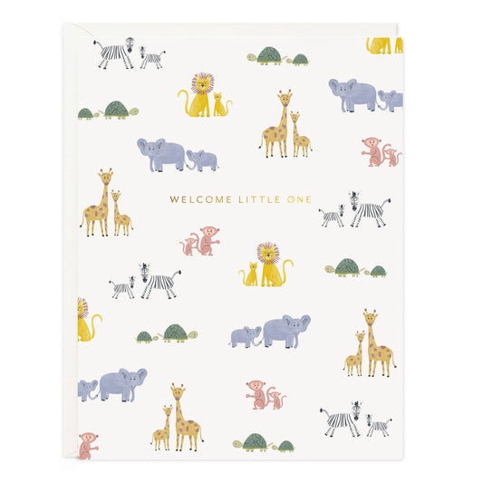 Welcome Baby Animals Greeting Card