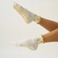 Bow Ruffle Grip Sock [Gold], Pilates Socks
