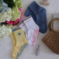 Happiest Here Grip Socks -  Yellow/Blue