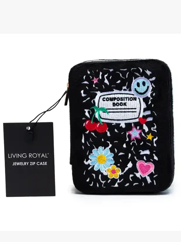Velvet Jewelry Zip Case / Organizer - Heart Shaped w/ Bow
