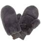 Faux Fur Mittens with Shepherd Lining: Dark Gray