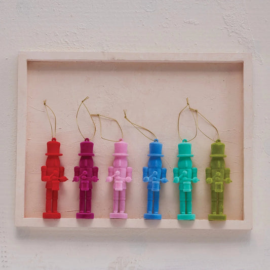 Flocked Plastic Soldier Ornament