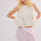 Free People Fun And Flirty Embroidered Top- Ivory Combo