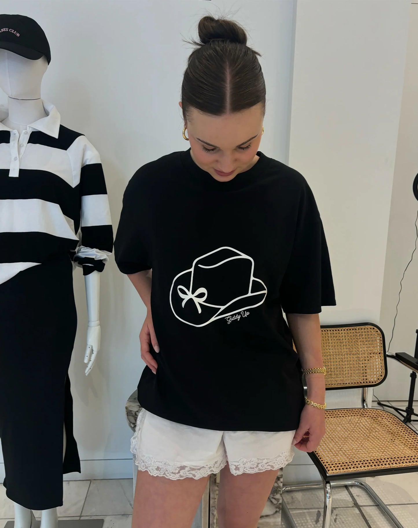 Brunette The Label Giddy Up Oversized Boxy Tee