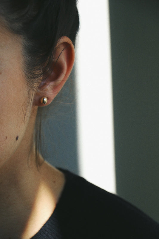 Sphere Gold Stud Earrings