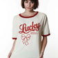 Girl Dangerous Lucky Girl Slouchy Ringer Tee