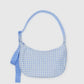 Baggu Medium Nylon Crescent Bag Light Blue Gingham
