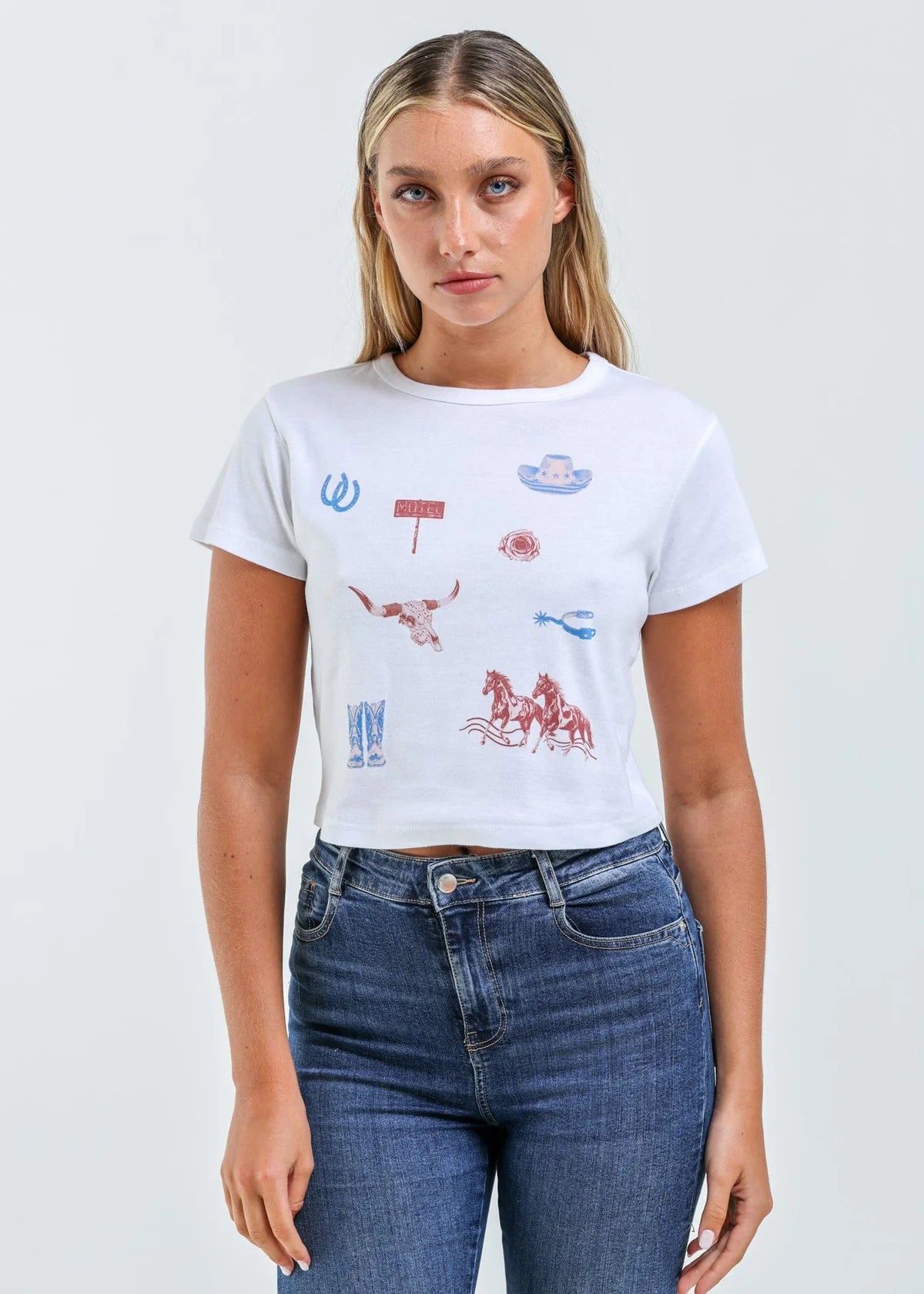 Girl Dangerous All Over Western Baby Tee