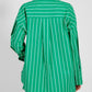 Brunette The Label Striped Button Up Shirt- Kelly Green