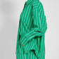 Brunette The Label Striped Button Up Shirt- Kelly Green