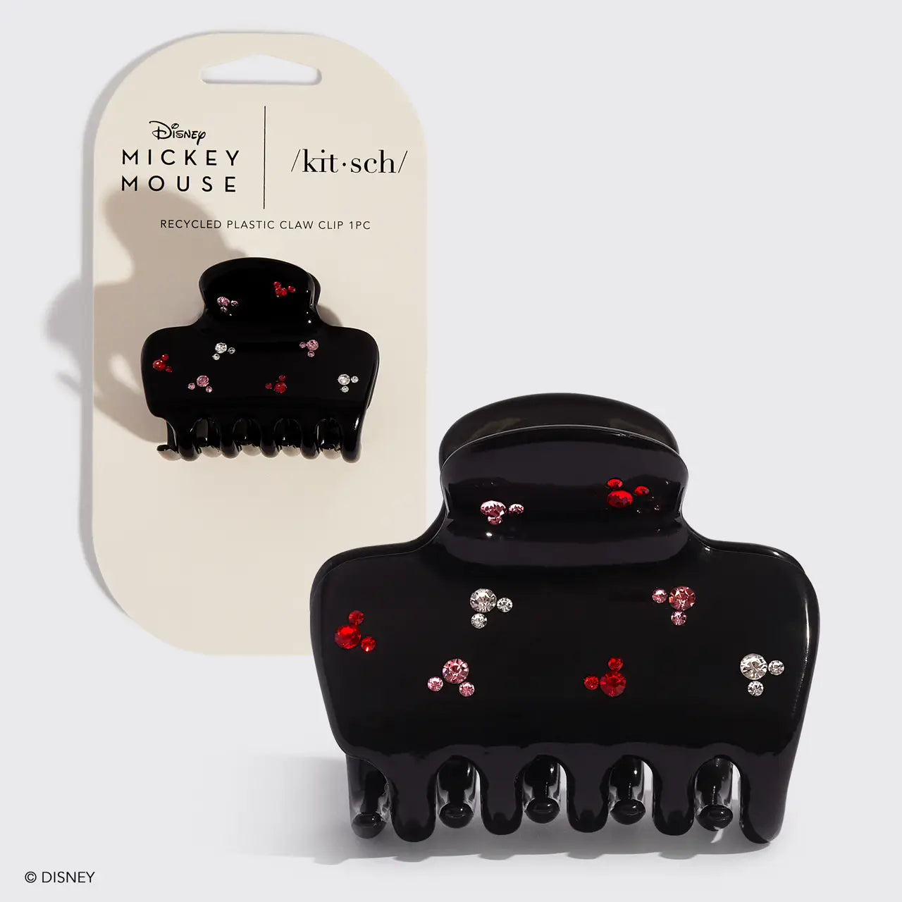 Kitsch x Mickey and Minnie Recycled Puff Claw Clip Black