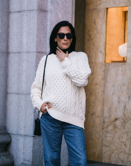 Brunette The Label Irish Cable Knit Sweater