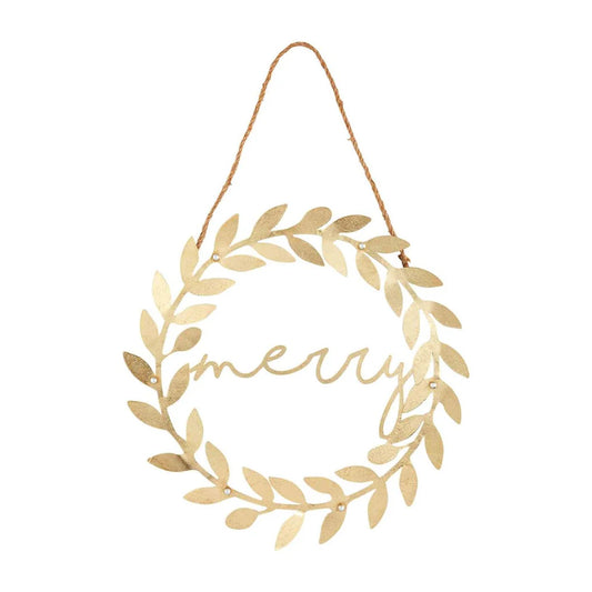 Mudpie Merry Wreath Door Hanger