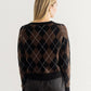 Brunette The Label Little Sister Argyle Cardigan