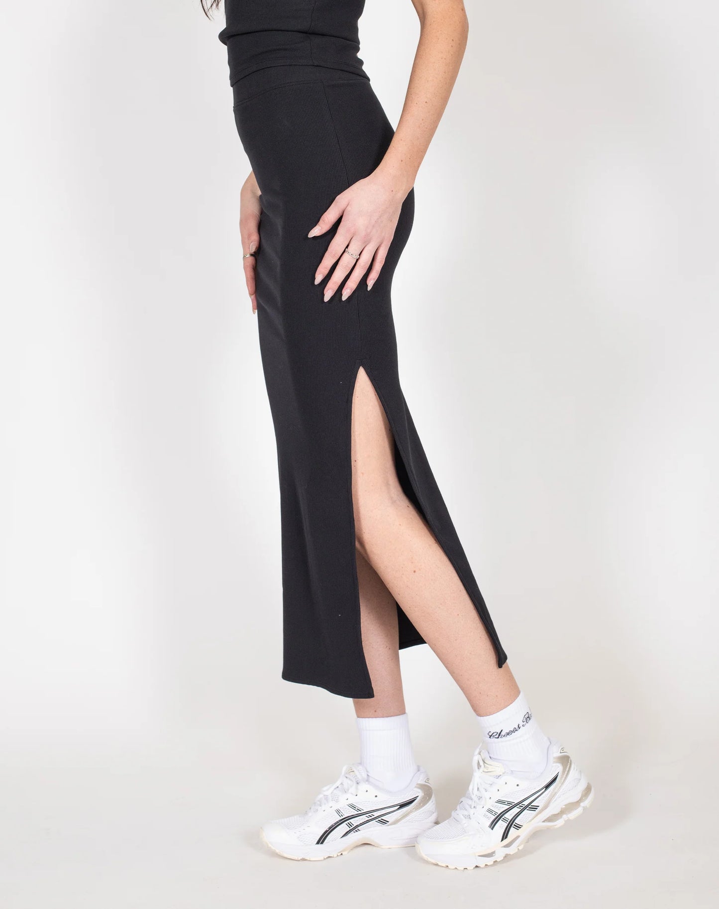 Brunette The Label Ribbed Maxi Skirt