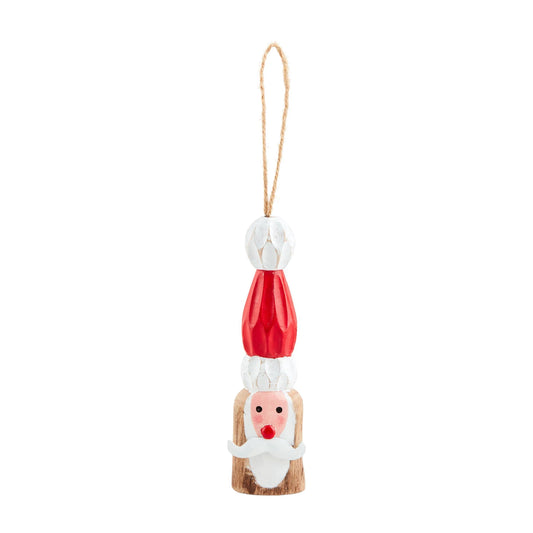 Mudpie Santa Wood Peg Ornament