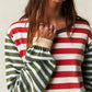 Free People Sawyer Stripe Tee Sienna Kelp Combo