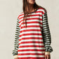 Free People Sawyer Stripe Tee Sienna Kelp Combo