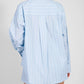 Brunette The Label Striped Button Up Shirt- Baby Blue