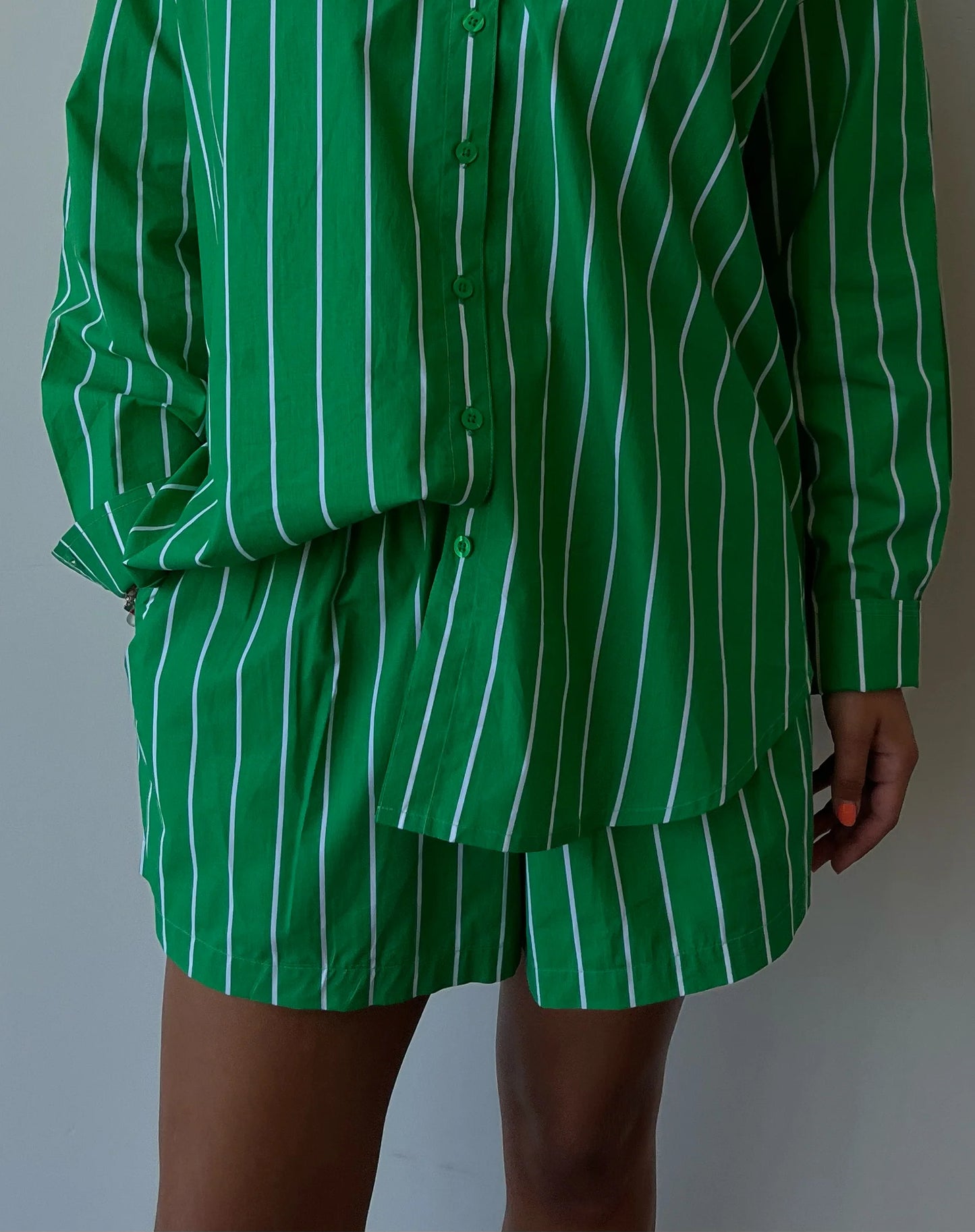 Brunette The Label Striped Boxer Short- Kelly Green