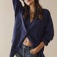 Free People Summer Daydream Button Down-Navy