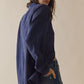 Free People Summer Daydream Button Down-Navy