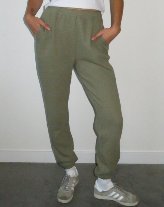 Brunette The Label Waffle Best Friend Jogger Olive