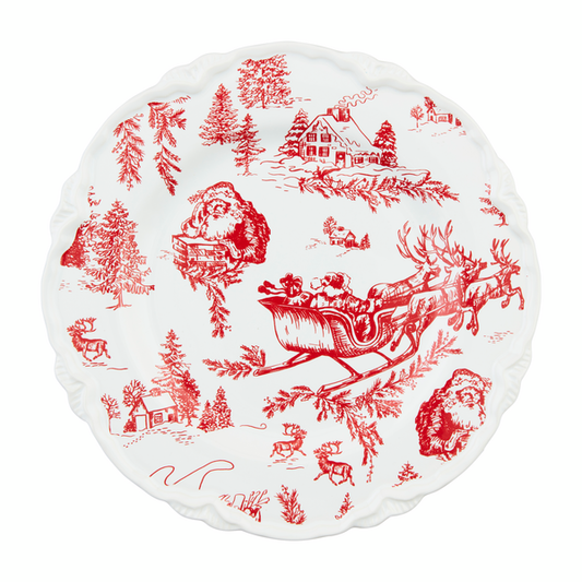 Mudpie Toile Christmas Dessert Plate