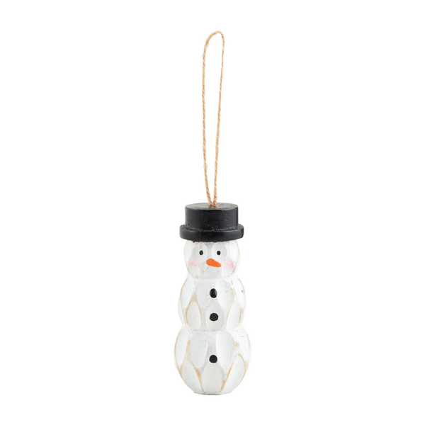 Mudpie Snowman Wood Peg Ornament