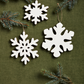 Mudpie Large White Enamel Snowflake Ornament