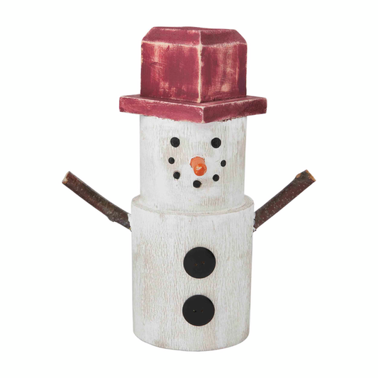 Mudpie Small Wood Snowman Sitter