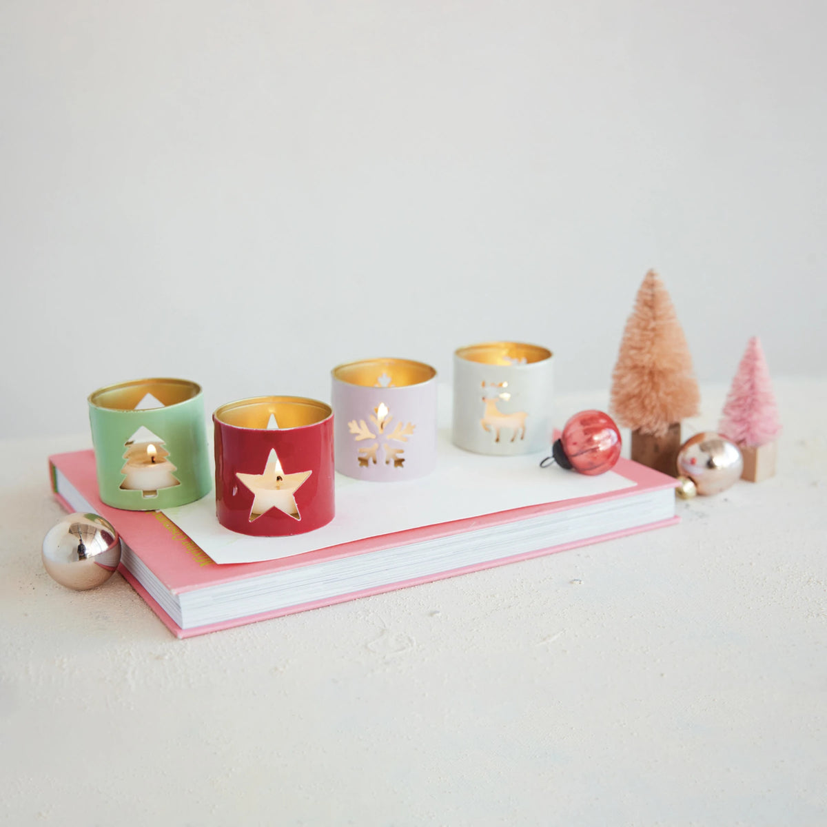 Enameled Metal Tealight Holder