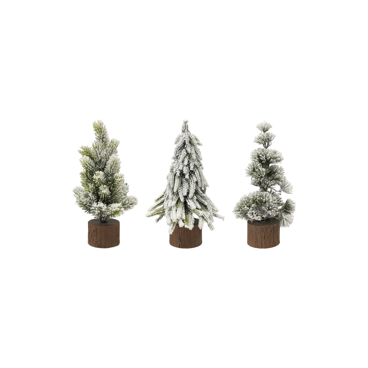 Mini Tree With Faux Wood Base And LED Lights