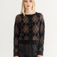 Brunette The Label Little Sister Argyle Cardigan